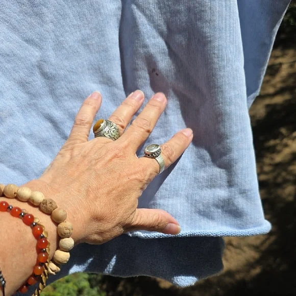 NEW FRANK & EILEEN TEE LAB AUDREY CAPELET FLEECE MIN BLUE SWEATSHIRT #2 SIZE OS